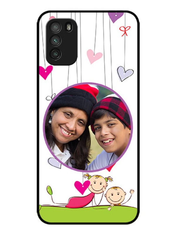 Custom Poco M3 Photo Printing on Glass Case  - Cute Kids Phone Case Design