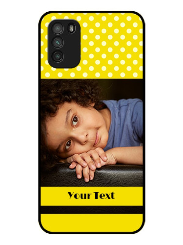 Custom Poco M3 Custom Glass Phone Case  - Bright Yellow Case Design