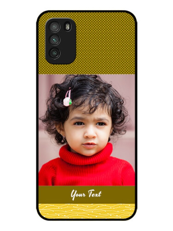 Custom Poco M3 Custom Glass Phone Case  - Simple Green Color Design