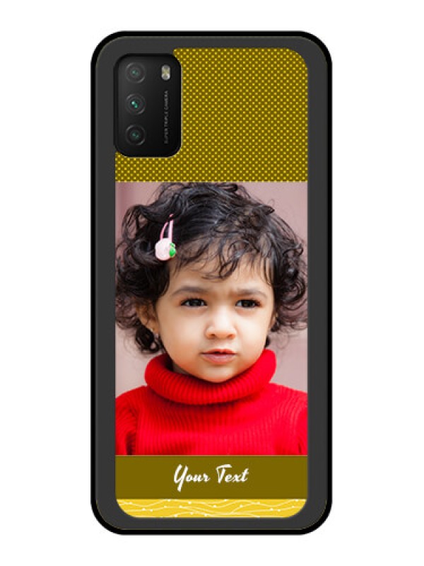 Custom Poco M3 Custom Glass Phone Case  - Simple Green Color Design