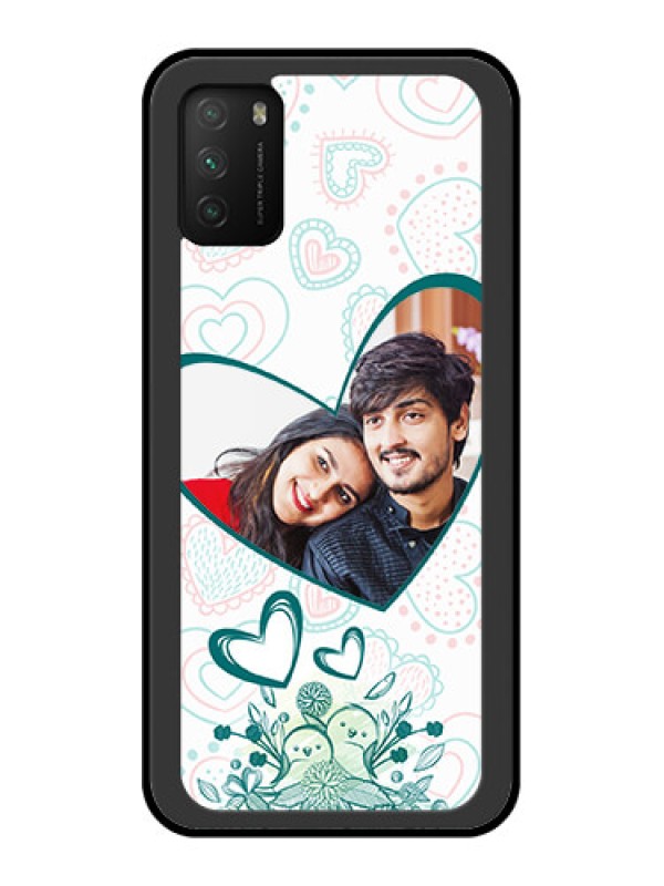 Custom Poco M3 Photo Printing on Glass Case  - Premium Couple Design