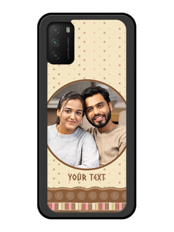 Custom Poco M3 Custom Glass Mobile Case  - Brown Dotted Mobile Case Design