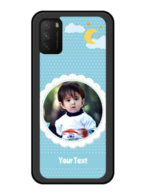 Custom Poco M3 Personalised Glass Phone Case  - Violet Pattern Design