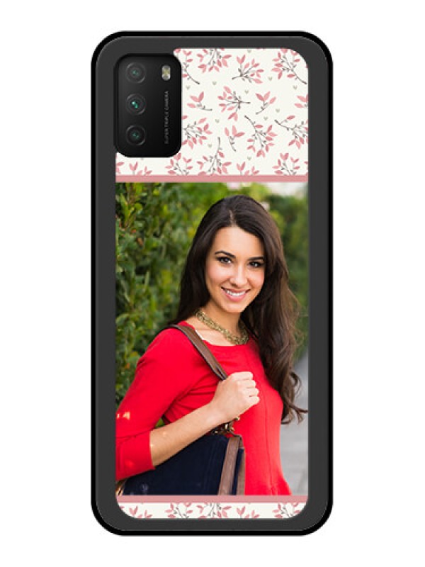 Custom Poco M3 Custom Glass Phone Case  - Premium Floral Design