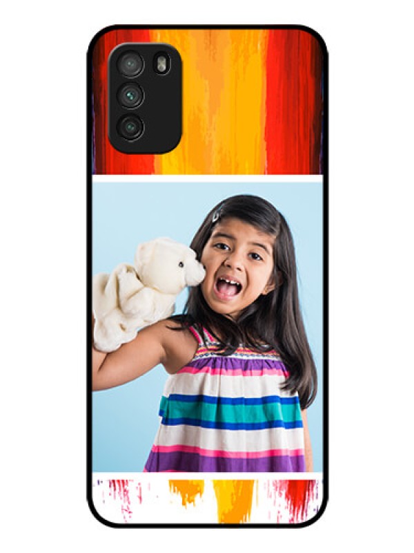 Custom Poco M3 Personalized Glass Phone Case  - Multi Color Design