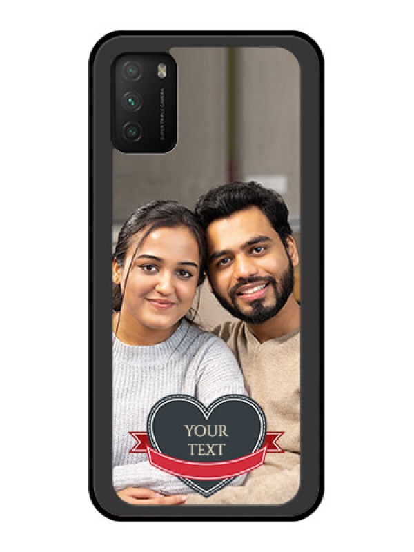 Custom Poco M3 Custom Glass Phone Case  - Just Married Couple Design