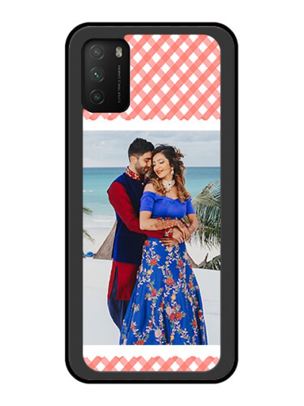 Custom Poco M3 Personalized Glass Phone Case  - Pink Pattern Design