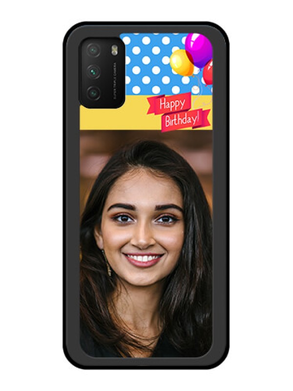 Custom Poco M3 Custom Glass Mobile Case  - Happy Birthday Design