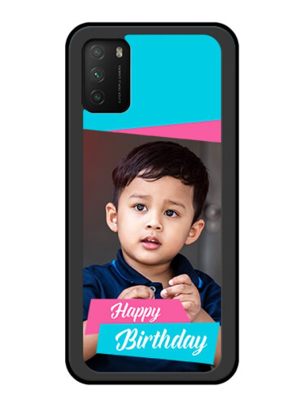 Custom Poco M3 Personalized Glass Phone Case  - Image Holder with 2 Color Design