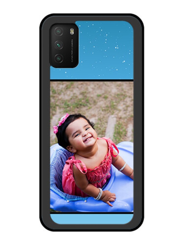 Custom Poco M3 Custom Glass Mobile Case  - Wave Pattern Colorful Design