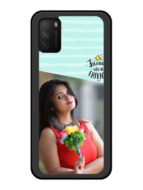 Custom Poco M3 Custom Glass Phone Case  - Friends Picture Icon Design