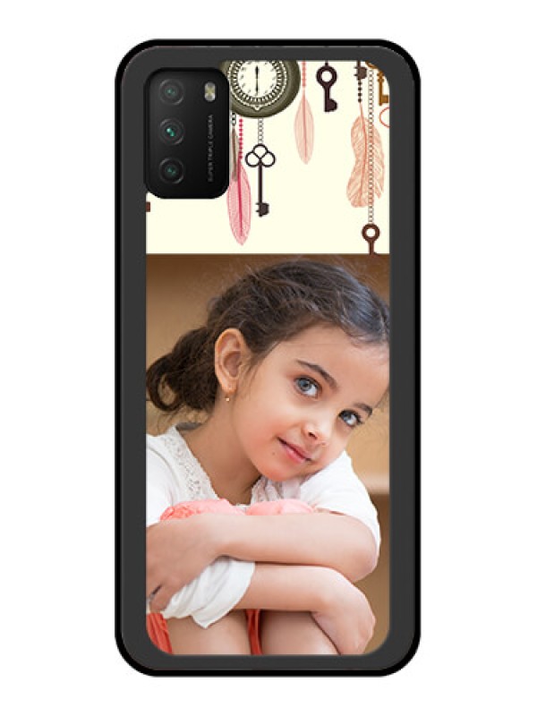 Custom Poco M3 Custom Glass Mobile Case  - Boho Style Design