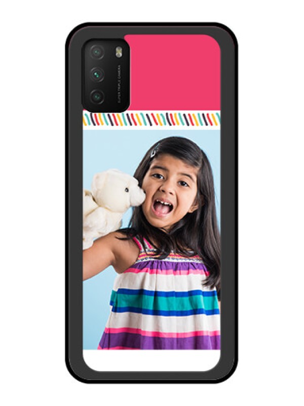 Custom Poco M3 Personalized Glass Phone Case  - Line art design