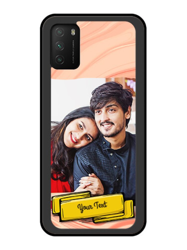 Custom Poco M3 Personalized Glass Phone Case  - Marble Texture Design