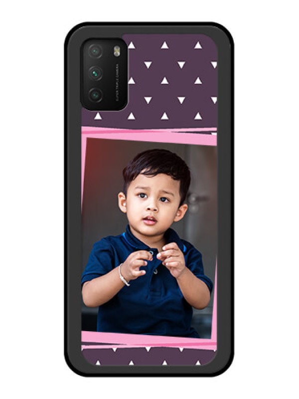 Custom Poco M3 Custom Glass Mobile Case  - Triangle Pattern Dotted Design