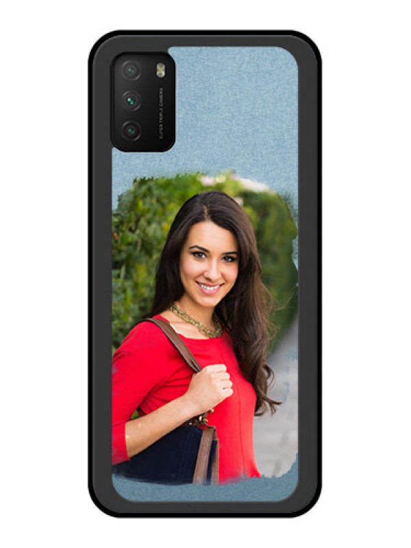 Custom Poco M3 Custom Glass Mobile Case  - Grunge Line Art Design