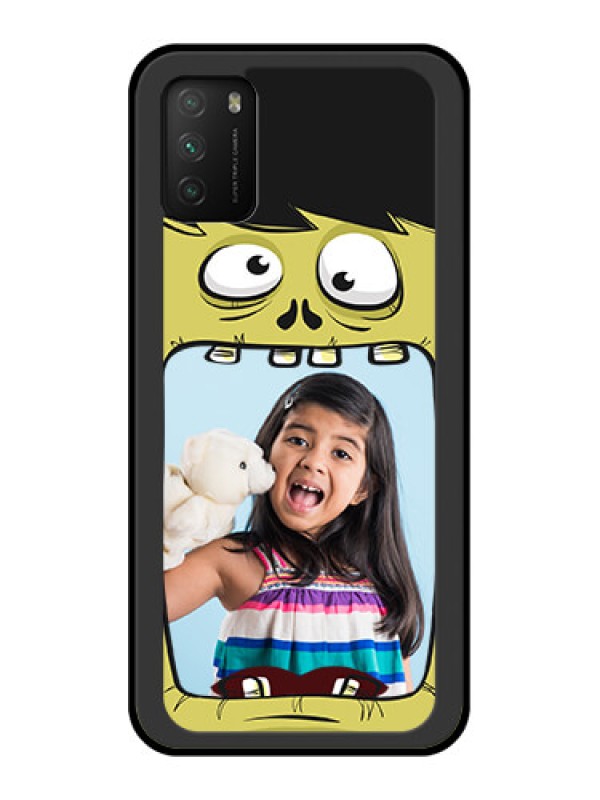 Custom Poco M3 Personalized Glass Phone Case  - Cartoon monster back case Design