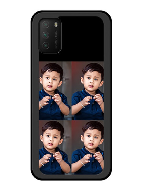 Custom Poco M3 4 Image Holder on Glass Mobile Cover