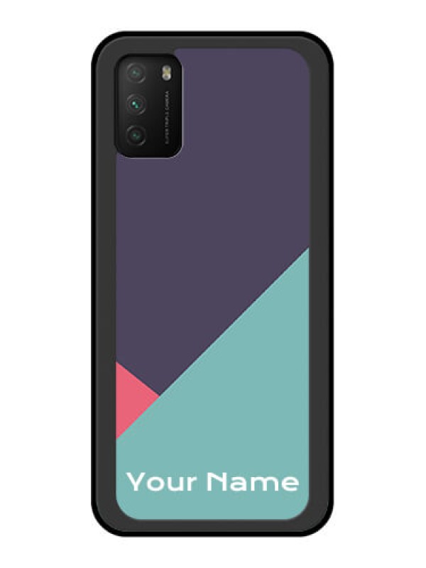 Custom Poco M3 Custom Glass Mobile Case - Tri Color abstract Design
