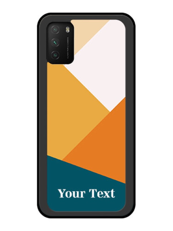 Custom Poco M3 Personalized Glass Phone Case - Stacked Multi-colour Design