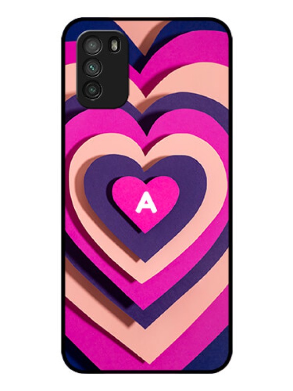 Custom Poco M3 Custom Glass Mobile Case - Cute Heart Pattern Design