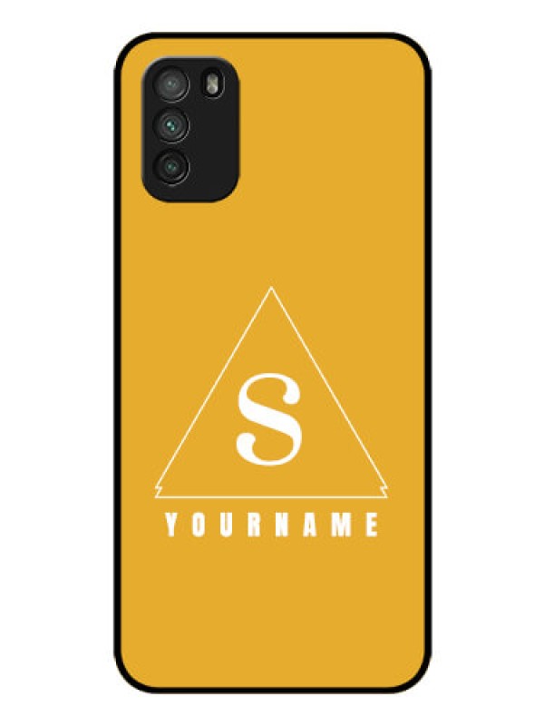 Custom Poco M3 Personalized Glass Phone Case - simple triangle Design
