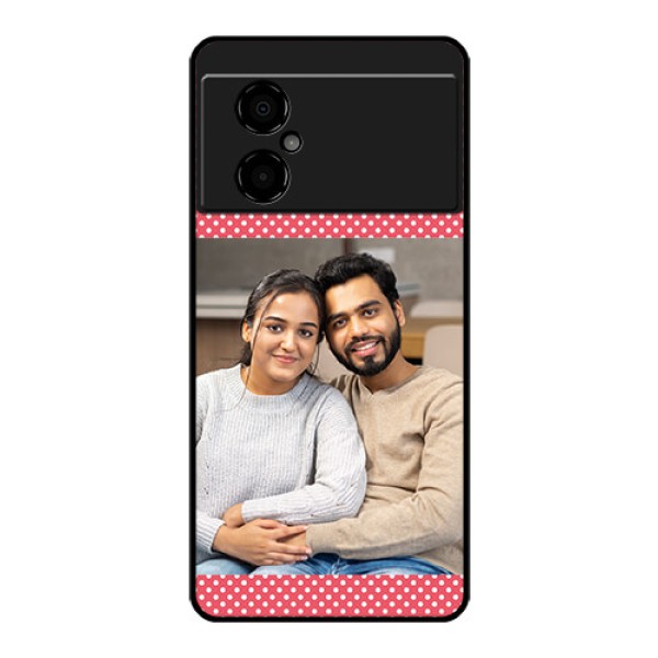Poco M4 5G Custom Glass Phone Case - White Dotted Design