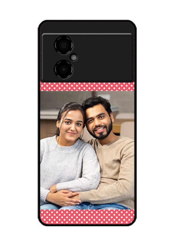 Poco M4 5G Custom Glass Phone Case - White Dotted Design