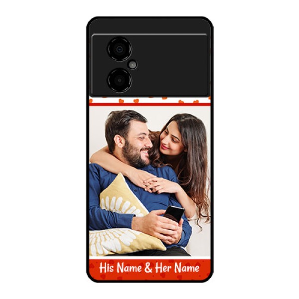 Poco M4 5G Custom Glass Phone Case - Orange Love Symbol Design