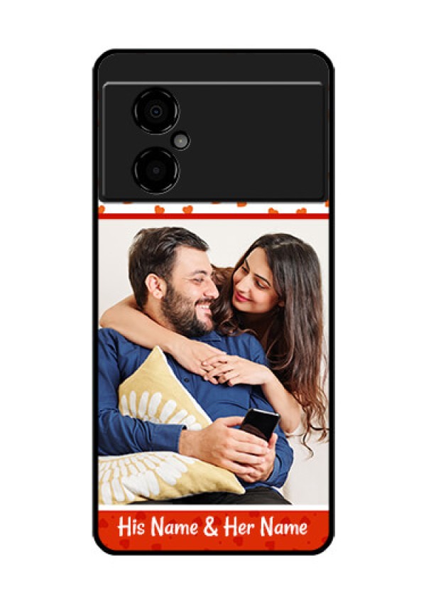 Poco M4 5G Custom Glass Phone Case - Orange Love Symbol Design