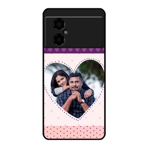 Poco M4 5G Custom Glass Phone Case - Violet Love Dots Design