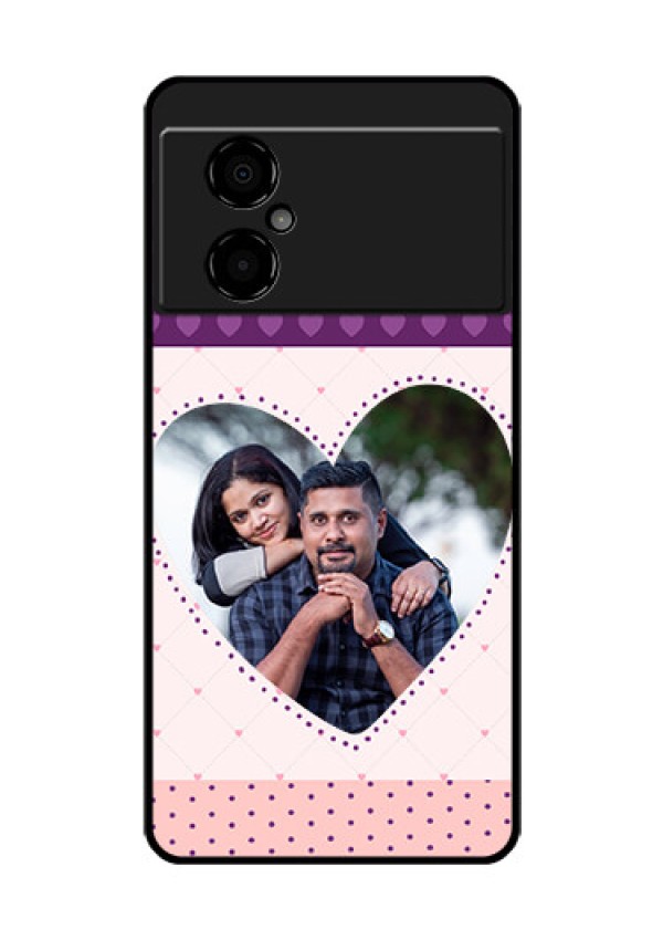 Poco M4 5G Custom Glass Phone Case - Violet Love Dots Design