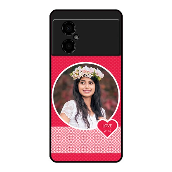 Poco M4 5G Personalised Glass Phone Case - Pink Pattern Design
