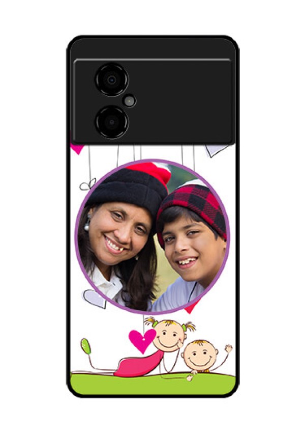 Poco M4 5G Photo Printing on Glass Case - Cute Kids Phone Case Design