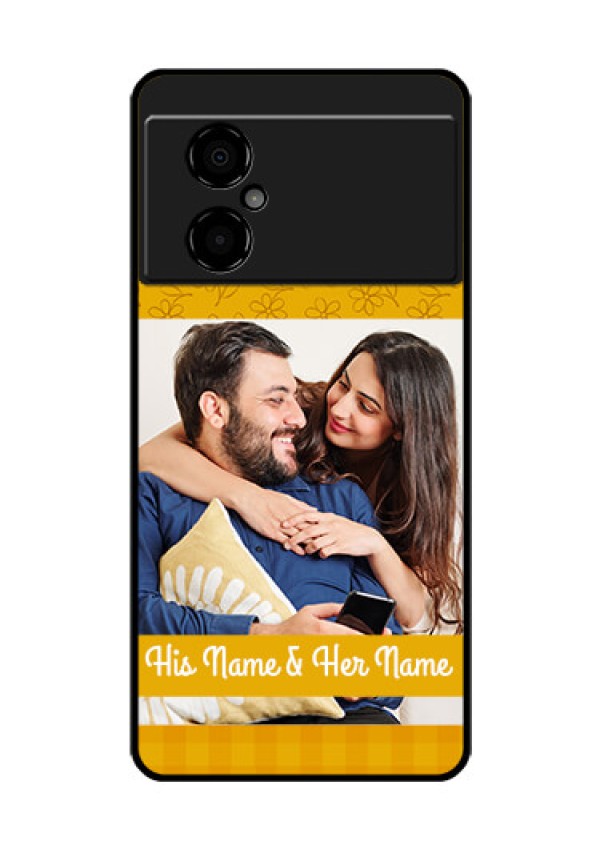 Poco M4 5G Custom Glass Mobile Case - Yellow Floral Design