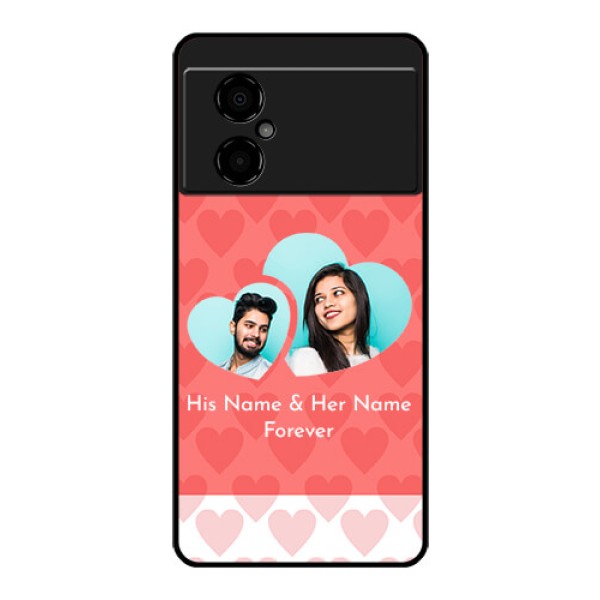 Poco M4 5G Personalized Glass Phone Case - Couple Pic Upload Design