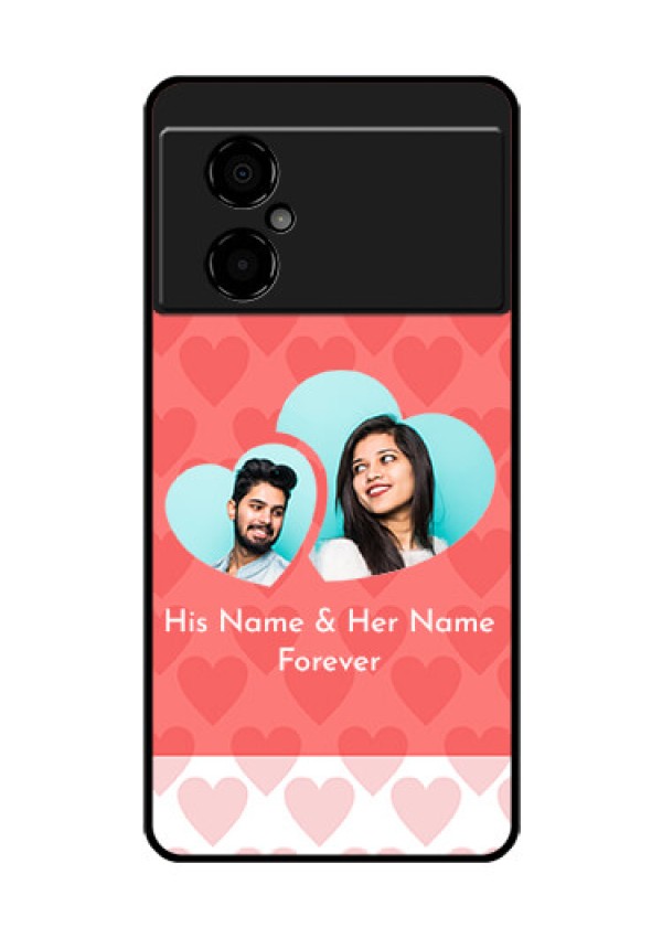 Poco M4 5G Personalized Glass Phone Case - Couple Pic Upload Design