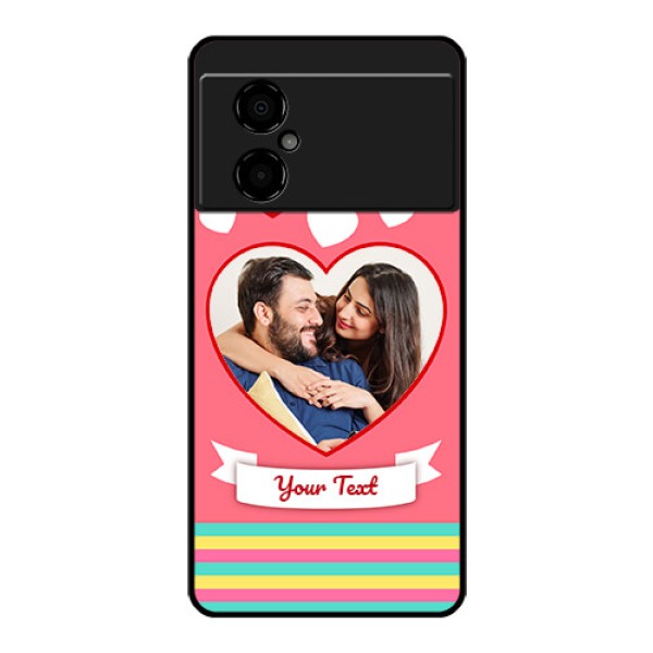 Poco M4 5G Photo Printing on Glass Case - Love Doodle Design