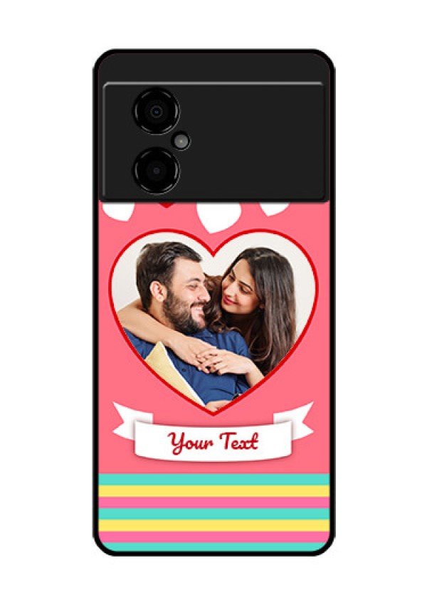 Poco M4 5G Photo Printing on Glass Case - Love Doodle Design