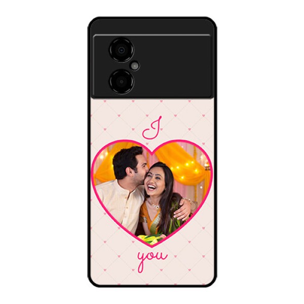 Poco M4 5G Custom Glass Mobile Case - Heart Shape Design