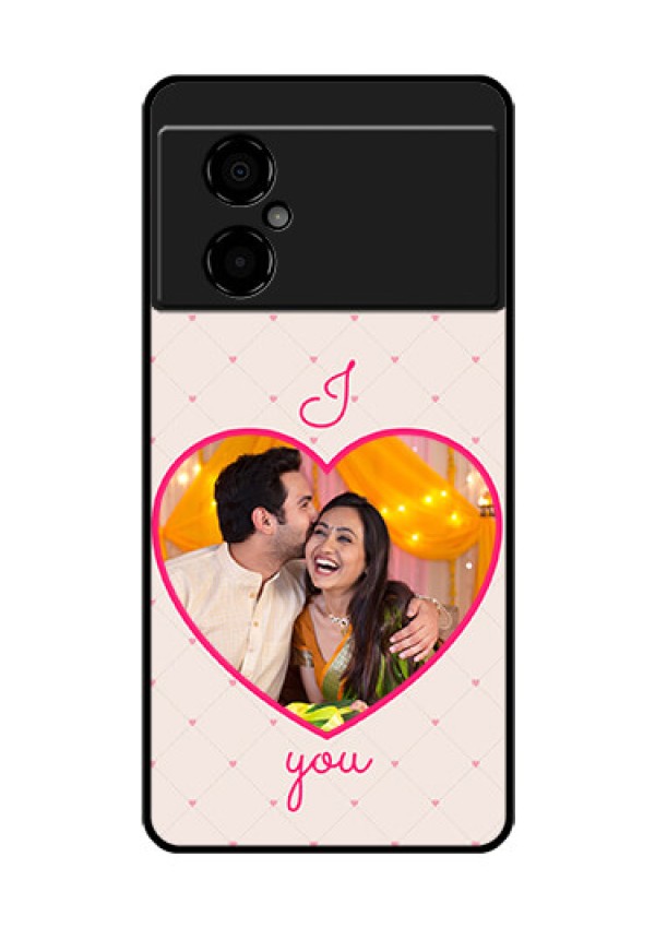 Poco M4 5G Custom Glass Mobile Case - Heart Shape Design