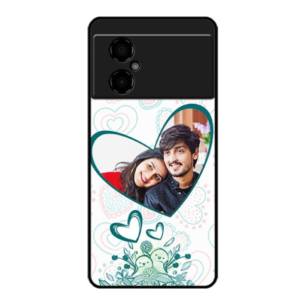 Poco M4 5G Photo Printing on Glass Case - Premium Couple Design