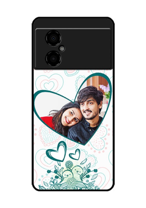 Poco M4 5G Photo Printing on Glass Case - Premium Couple Design