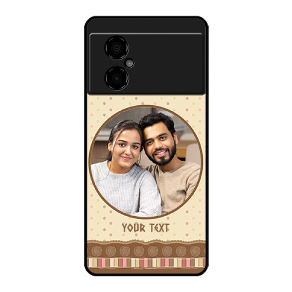 Poco M4 5G Custom Glass Mobile Case - Brown Dotted Mobile Case Design