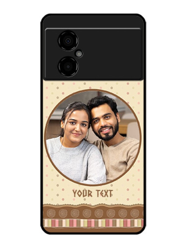 Custom Poco M4 5G Custom Glass Mobile Case - Brown Dotted Mobile Case Design