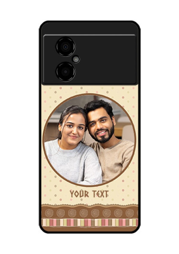 Poco M4 5G Custom Glass Mobile Case - Brown Dotted Mobile Case Design