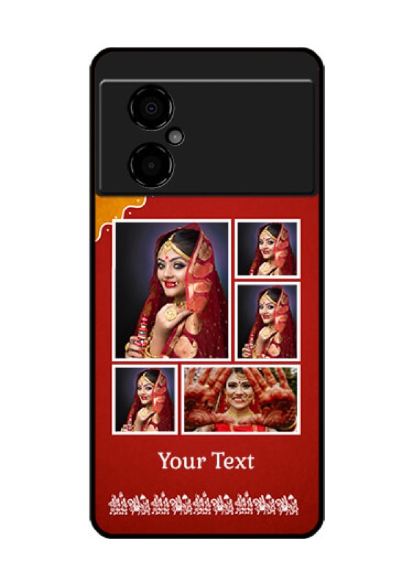Poco M4 5G Personalized Glass Phone Case - Wedding Pic Upload Design