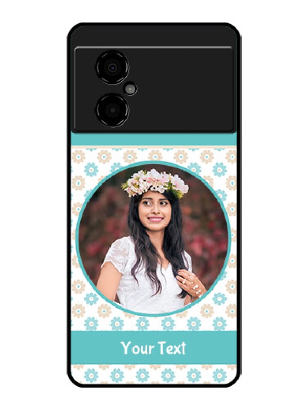 Custom Poco M4 5G Custom Glass Mobile Case - Beautiful Flowers Design