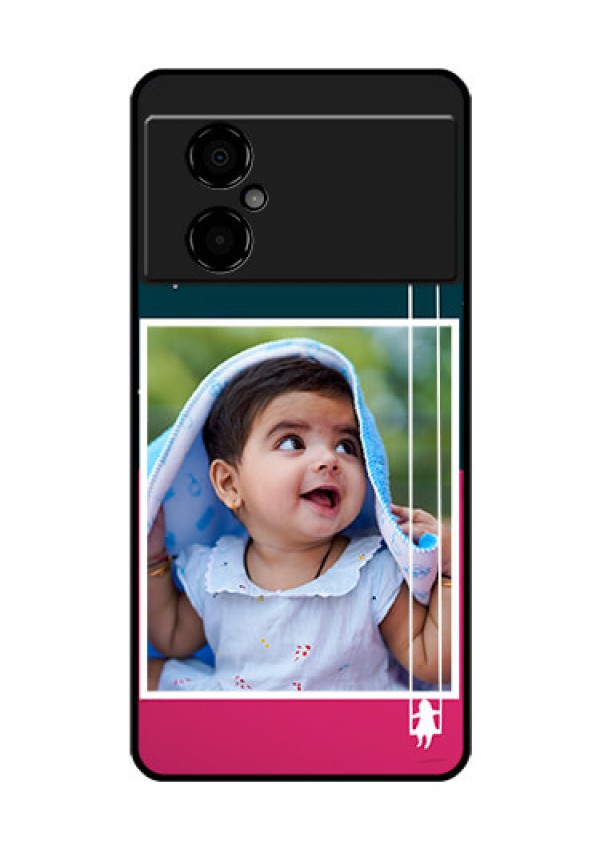 Poco M4 5G Custom Glass Phone Case - Cute Girl with Cloud Design