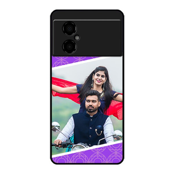 Poco M4 5G Custom Glass Phone Case - Violet Pattern Design